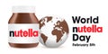 International event World Nutella day 5 February, vector editorial illustration