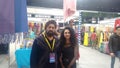 An Indian Sikh Exhibitor with her Translator in Exhibition