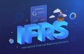 International Financial Reporting Standards IFRS acronym business illustration concept with keywords, abbreviation letters