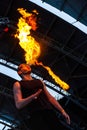 International fire art festival Fire Life Fest was held in Uzhgorod Royalty Free Stock Photo