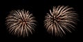 International fireworks festival display at night. Variety of colorful fireworks in holidays celebration isolated on black. Happy Royalty Free Stock Photo