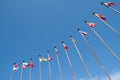 International Flags against sky