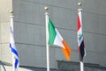 International Flags in the front of United Nations Headquarter in New York Royalty Free Stock Photo