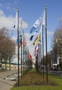 International Flags in The Hague Royalty Free Stock Photo