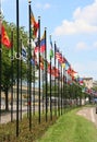 International Flags in The Hague, Holland Royalty Free Stock Photo