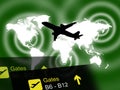 International Flight Indicates Globalisation Transport And Travel