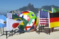 International Football Country Flags Soccer Ball Rio de Janeiro Brazil Royalty Free Stock Photo