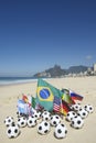 International Football Country Flags Soccer Balls Rio de Janeiro Brazil Royalty Free Stock Photo