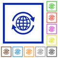 International framed flat icons Royalty Free Stock Photo
