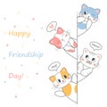 International friendship day 30th July. Happy friendship day greeting card. Royalty Free Stock Photo