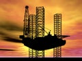 Oil Gas Industry Oilfield Drilling Rig Oil Pump Jack Offshore Technology Background Royalty Free Stock Photo