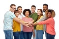 International group of happy people holding hands Royalty Free Stock Photo