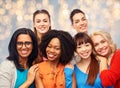 International group of happy women hugging Royalty Free Stock Photo