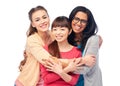 International group of happy women hugging Royalty Free Stock Photo