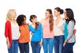 International group of happy women hugging Royalty Free Stock Photo