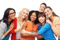 International group of happy women hugging Royalty Free Stock Photo