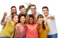 International group of people showing thumbs up Royalty Free Stock Photo