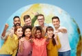 International group of people showing thumbs up Royalty Free Stock Photo