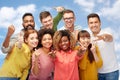 International group of people showing thumbs up Royalty Free Stock Photo