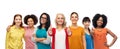 International group of women showing thumbs up Royalty Free Stock Photo