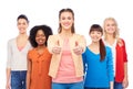 International group of women showing thumbs up Royalty Free Stock Photo