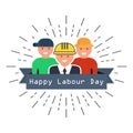 International Happy Labour Day Poster. vector illustration Royalty Free Stock Photo