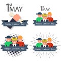 International Happy Labour Day Posters. vector illustration Royalty Free Stock Photo