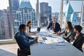 International happy professional business team at group office meeting. Royalty Free Stock Photo