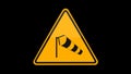 Symbol Side Winds Yellow Sign Alpha Channel