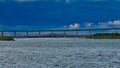 International highway bridge and rail bridge over the St. Marys river Royalty Free Stock Photo