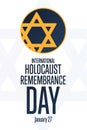 International Holocaust Remembrance Day. Day of Commemoration in Memory of the Victims of the Holocaust. January 27 Royalty Free Stock Photo