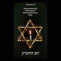 International Holocaust Remembrance Day. 27 January. Hebrew. Vector illustration