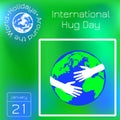 International Hug Day. Hands hug the planet Earth Royalty Free Stock Photo