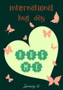 International Hug Day T-shirt design Royalty Free Stock Photo