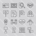 International human rights day awareness mounth pack icons line style