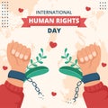 International Human Rights Day Background Template Hand Drawn Cartoon Flat Illustration Royalty Free Stock Photo