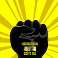 International human rights day concept background, cartoon style Royalty Free Stock Photo