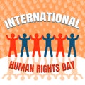 International human rights day concept background, flat style Royalty Free Stock Photo
