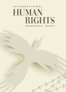 Human Rights greeting card of people hand bird Royalty Free Stock Photo