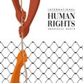 Human Rights Day card of people help concept Royalty Free Stock Photo