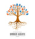 International Human Rights people hands tree Royalty Free Stock Photo