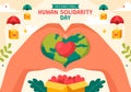 International Human Solidarity Day Vector Illustration on December 20 with Earth, Hands and Love for People Help Person