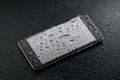 International Ingress Protection Rating - liquid water drops on glass of smartphone