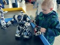 Russia, Murmansk - 07 April 2019: international interactive robot exhibition for children Robopolis