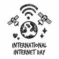 International Internet Day Sketchy Vector Style Illustration Royalty Free Stock Photo