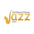 International jazz day saxophone and typography