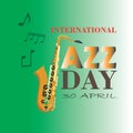 International Jazz Day Vector Illustration. - Vector Royalty Free Stock Photo