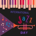 International Jazz Music Day colorful fancy poster Royalty Free Stock Photo