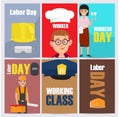 International Labor Day Themed Illustrations Set