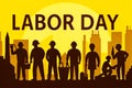 Labor Day is celebrated on the first Monday of May silhouette.